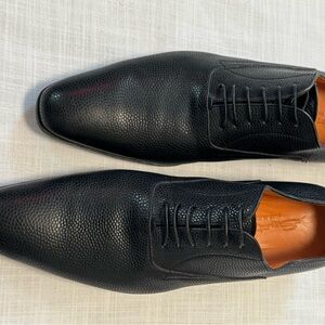 Santoni made in Italy Black Leather Men's Dress Shoes 10.5